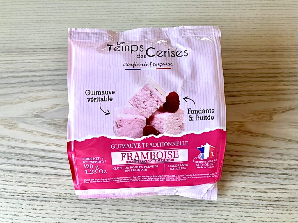 カルディで購入したフランス産ル・トン・デ・セリーズ ギモーヴ（フランボワーズ）のパッケージ表面。