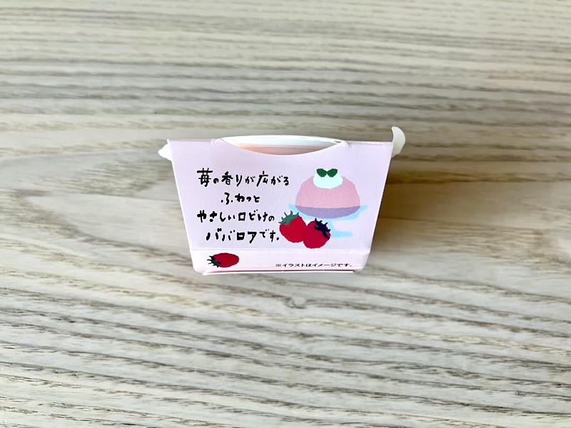カルディ もへじ あまおう苺のババロア 容器 詳細①