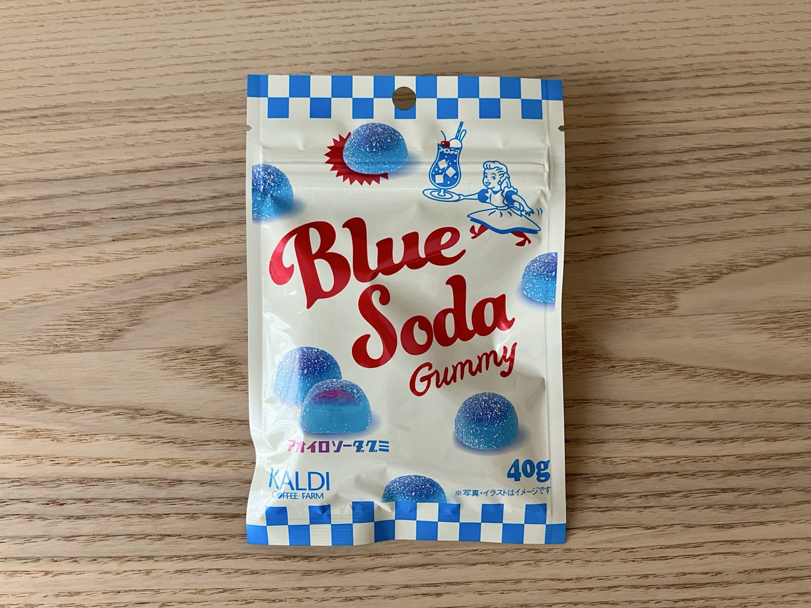 アオイロソーダグミのパッケージ表面