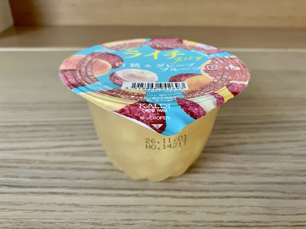 カルディのライチゼリー白桃&グレープフルーツのパッケージ側面